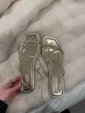 Steve Madden Strappy Metallic Gold Women's Sandals
